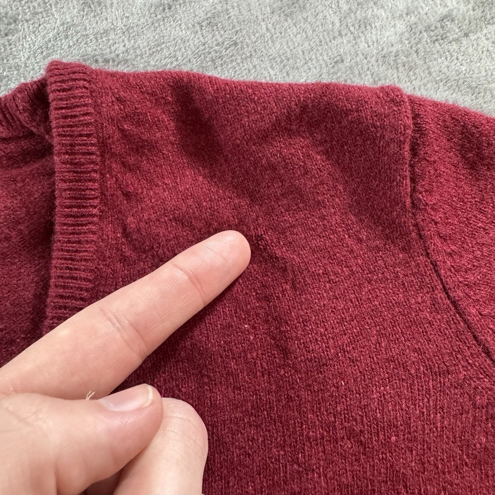 Vintage Jacques de Loux 100% Cashmere Sweater Red V Neck NWT Womens L Mens S USA - Picture 16 of 16